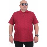 Starbattal Erkek Büyük Beden Polo Yaka Üçgen Baskılı Tişört 24450 Bordo - 7XL