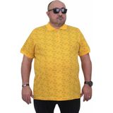 Starbattal Erkek Büyük Beden Polo Yaka Üçgen Baskılı Tişört 24450 Sarı - 4XL