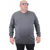 Starbattal Erkek Büyük Beden Sıfır Yaka Basic Triko Kazak 23750 Antrasıt - Antrasit - 4XL