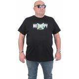 Starbattal Erkek Büyük Beden Sıfır Yaka T-Shirt Be Happy 24131 Sıyah - Siyah - 3XL