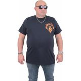 Starbattal Erkek Büyük Beden Sıfır Yaka T-Shirt Cobra 24127 Lacıvert - Lacivert - 5XL