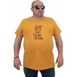 Starbattal Erkek Büyük Beden Sıfır Yaka T-Shirt Cool Boys 24125 Hardal - 4XL