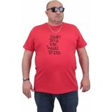 Starbattal Erkek Büyük Beden Sıfır Yaka T-Shirt Cool Boys 24125 Kırmızı - 3XL