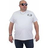 Starbattal Erkek Büyük Beden Sıfır Yaka T-Shirt Gang 24132 Beyaz - 3XL