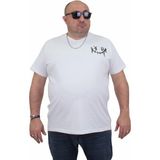 Starbattal Erkek Büyük Beden Sıfır Yaka T-Shirt Gang 24132 Beyaz - 4XL