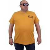 Starbattal Erkek Büyük Beden Sıfır Yaka T-Shirt Gang 24132 Hardal - 5XL