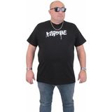 Starbattal Erkek Büyük Beden Sıfır Yaka T-Shirt Maybe 24128 Sıyah - Siyah - 3XL