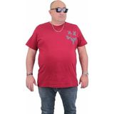 Starbattal Erkek Büyük Beden Sıfır Yaka T-Shirt New Generation 24130 Bordo - 4XL