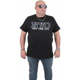 Starbattal Erkek Büyük Beden Sıfır Yaka T-Shirt Nyc 24133 Sıyah - Siyah - 3XL
