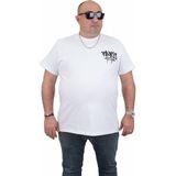 Starbattal Erkek Büyük Beden Sıfır Yaka T-Shirt Paris 24129 Beyaz - 4XL