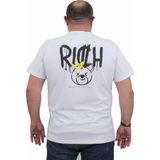Starbattal Erkek Büyük Beden Sıfır Yaka T-Shirt Rich 24134 Beyaz - 3XL