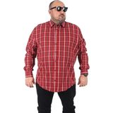 Starbattal Erkek Ekoseli Gömlek 2XL Kırmızı Uzun Kol Günlük Stil Regular Fit