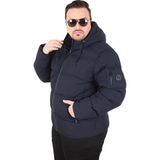 Starbattal Erkek Kapüşonlu Mont Lusso 2505 Lacivert Kalın Polyester Özellikli Kışlık - 7XL
