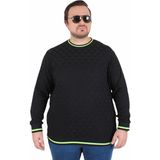 Starbattal Erkek Sıfır Yaka Triko Kazak Siyah Casual Stil Diamond 25200 - 4XL