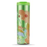 Starbucks® 473 ml Yeşil Çiçekli Plastik Termos - 11164057 Sızdırmaz Kapak ile Uzun Süre Sıcak/Soğuk