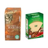 Starbucks Caffe Colombia Filtre Kahve 250 gr + Kahve Filtre Kağıdı No 4/80LI - 1 Paket - Kağıt Filtre