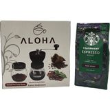 Starbucks Espresso Origin Çekirdek Kahve 200 gr + Seramik Kahve Öğütücü Değirmen Ayarlı - Çekirdek (Öğütülmemiş)