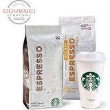 Starbucks Espresso ve Blonde Espresso Roast Çekirdek Kahve ile Plastik Bardak - 500 gr