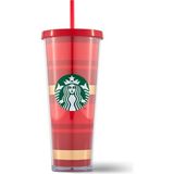 Starbucks® Kırmızı- Altın Şeritli Termos 710ML - 11128458 - Renkli