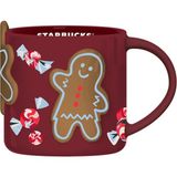 Starbucks Kurabiye Tasarımlı Seramik Kupa - Kırmızı - 414 ml - 11148542 - Desenli