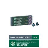 Starbucks Nespresso Uyumlu Kapsül By Nespresso Dark Espresso Roast Kapsül Kahve 3 X 10 adet