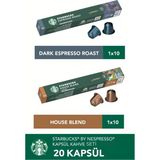 Starbucks Nespresso Uyumlu Kapsül Kahve Seti 20'li – Espresso, house blend - 2 Adet