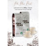 Starbucks Pike Place Roast Çekirdek Kahve 250 gr x 2 Adet ve Türk Kahvesi Fincan Seti - 250 ml