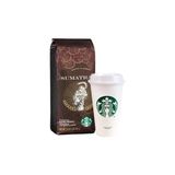 Starbucks Sumatra 250 gr Çekirdek Kahve ve Plastik Bardak - Kağıt Filtre