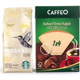 Starbucks Veranda 250 gr Filtre Kahve Çekirdek ve Caffeo Filtre Kahve Kağıdı 1x4 80'li Paket - Çekirdek (Öğütülmemiş)