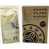 Starbucks Veranda Öğütülmüş Filtre Kahve 250 gr + Filtre Kahve Kağıdı 1x4 80'li - Kağıt ve Metal Filtre