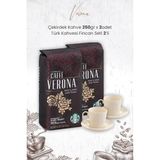 Starbucks Verona Çekirdek Kahve 250 gr x 2 Adet ve Türk Kahvesi Fincan Seti 2'li - 250 ml