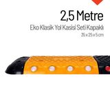Starçelik 2,5 Metre Eko Klasik Hız Kesici Set Kapaklı Plastik Yol Kasisi