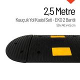 Starçelik 50 X 40 X 4,5 cm Eko 2 Bantlı 2,5 Metre Kauçuk Hız Kesici Yol Kasisi