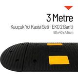 Starçelik 50 X 40 X 4,5 cm Eko 2 Bantlı 3 Metre Kauçuk Hız Kesici Yol Kasisi