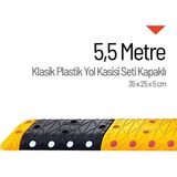 Starçelik 5,5 Metre Klasik Hız Kesici Set Kapaklı Plastik Yol Kasisi