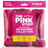 Stardrops The Pink Stuff – Miracle Mikrofiber Kumaş Koleksiyonu 3'lü Paket | Silme, toz alma, ovalama ve parlatma için 3 adet yeniden kullanılabilir, makinede yıkanabilir mikrofiber bez