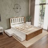 Stark Atlantik 4 Çekmece Kolay Kurulum Karyola - Açık Kahverengi - Beyaz - 120 x 200 cm