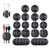 Starkitchen 16 adet kordon tutucu siyah kendinden yapışkanlı kordon klipleri masa kablo yönetimi ev veya ofis için