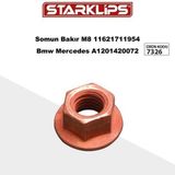 Starklips Bakır Somun Kendinden Pullu M8X16mm 12 Anahtar 11621711954 Bmw Mercedes A1201420072 10 Adet