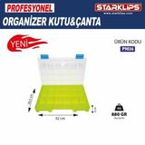 Starklips Fosforlu 20 Bölmeli Plastik Organizer Çanta Sabit Gözlü Takım, Hobi ve Vida Düzenleyici Kutu