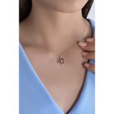 Starlight Diamond Kamelya Çiçeği Kolye 925 Ayar Gümüş Zultanit Taşlı