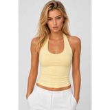Starlight Tereyağ Sarısı Premium Halter Yaka Top Halter Tank