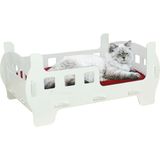 Starlightning Ahşap Beyaz Kedi Yatağı 50X35 cm Premium Kalite Beşik Model Yüksek Tasarım ile Konfor