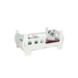 StarLightning Ahşap Büyük Kedi Yatağı Premium Kalite Beyaz Kedi Evi 50x35 Cm Parlak Boyalı Beşik Model