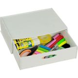 Starlightning Gizli Çekmece Organizer Masa Altı Saklama Kabı Büyük Boy Yatay Demonte Mdf Beyaz Renk