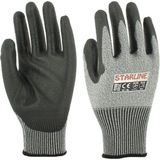 Starline E-145505 Kesilmeye Dirençli Pu Eldiven No:10 - Gri - Siyah