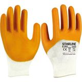 Starline E-202 3/4 Nitril Kaplı Iş Eldiveni | A Kesilmez | Pamuk Astar | EN388 4121A | Dayanıklı Montaj Eldiveni - Sarı - 10