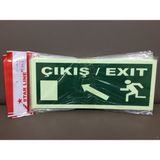 Starline Fosforlu Fotolümen Çıkış/exıt Yukarı Sol Ikaz Levhası (2 Adet) - Yeşil