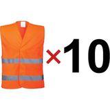 Starline Reflektörlü Ikaz Yeleği Turuncu Fosforlu Işçi Yelek - Xl - 10 Adet