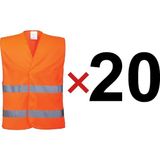 Starline Reflektörlü Ikaz Yeleği Turuncu Fosforlu Işçi Yelek - Xl - 20 Adet